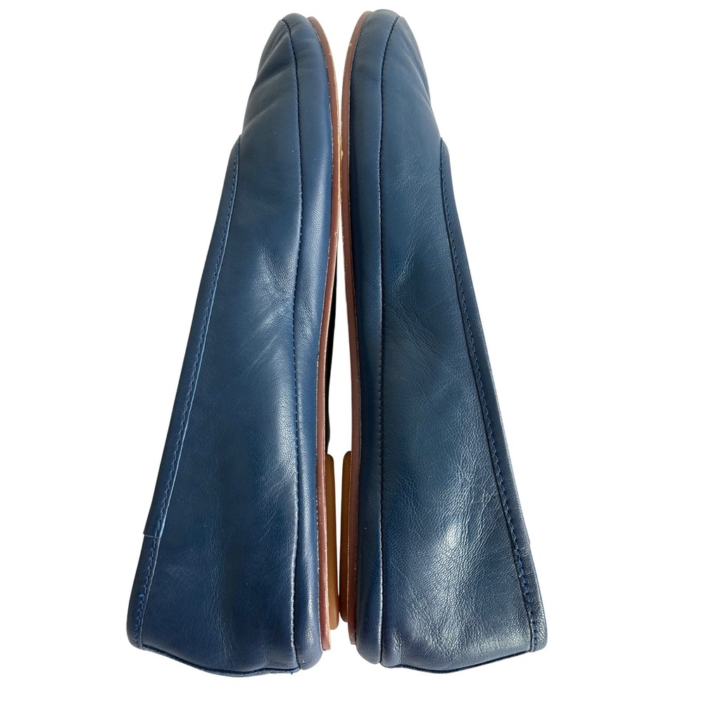 Pure Jill Navy Blue‎ Leather Ballet Flats Round Toe Slip On Shoes Womens Size 6 - Picture 4 of 6